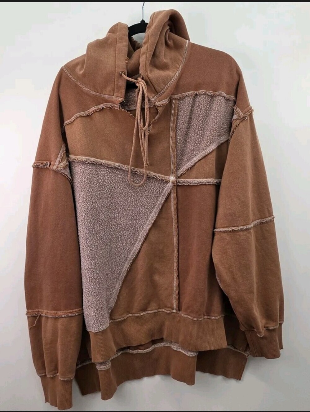 Free People We The Free Legacy Hoodie Large Oversized Patchwork Size: L - Picture 4 of 5